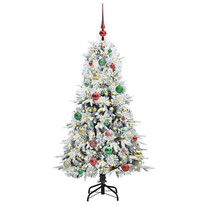 Artificial Hinged Christmas Tree White 150 cm PE and PVC