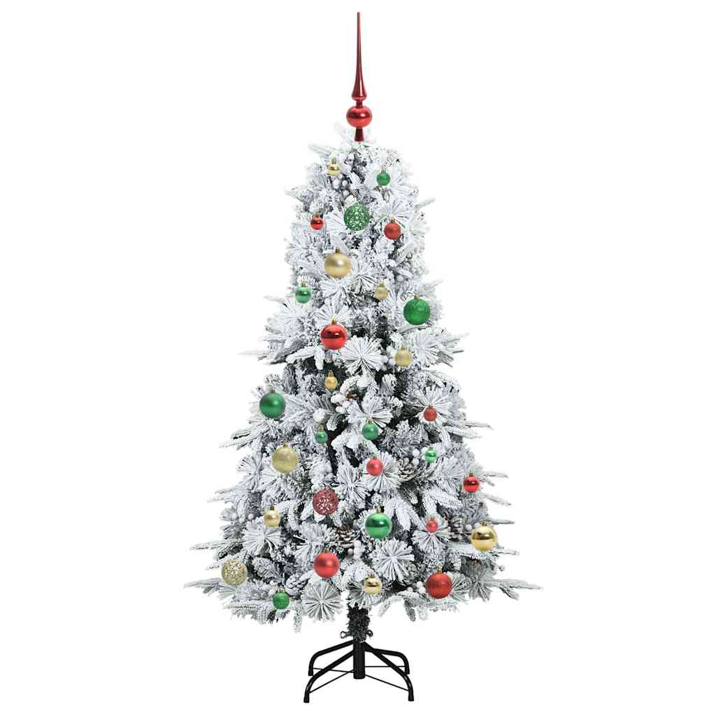 Artificial Hinged Christmas Tree White 150 cm PE and PVC
