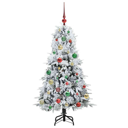 Artificial Hinged Christmas Tree White 150 cm PE and PVC