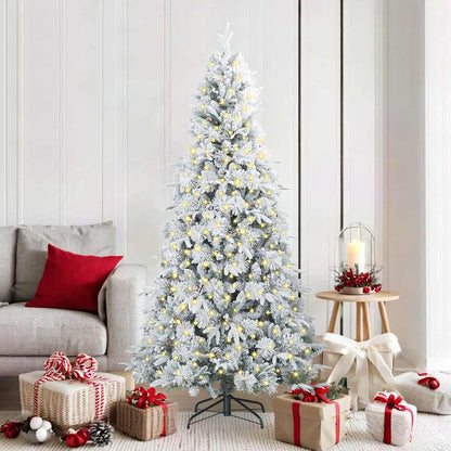 Artificial Hinged Christmas Tree Green and white 180 cm