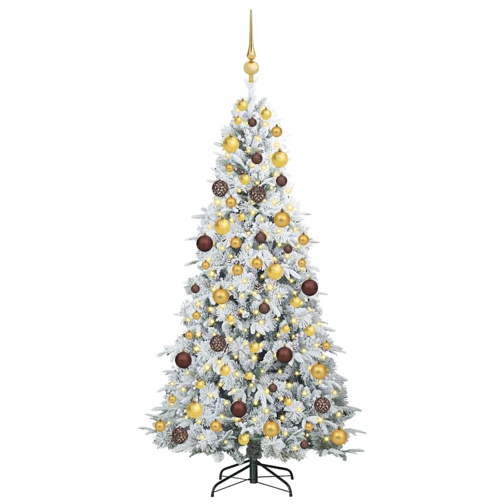 Artificial Hinged Christmas Tree White 180 cm PE and PVC