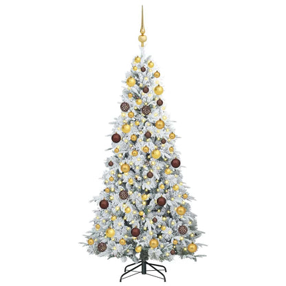 Artificial Hinged Christmas Tree White 180 cm PE and PVC