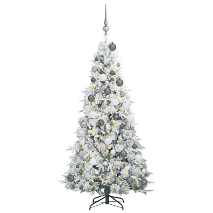 Artificial Hinged Christmas Tree White 180 cm PE and PVC
