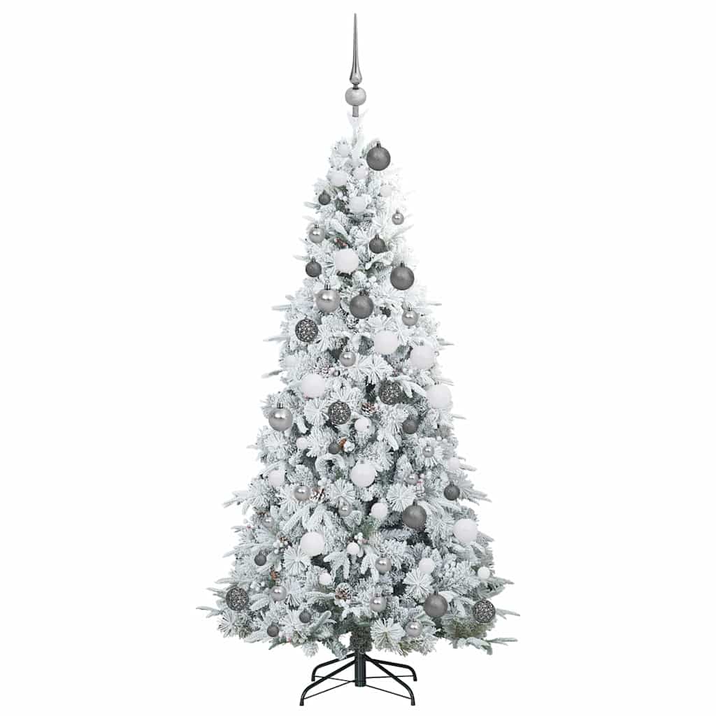 Artificial Hinged Christmas Tree White 180 cm PE and PVC