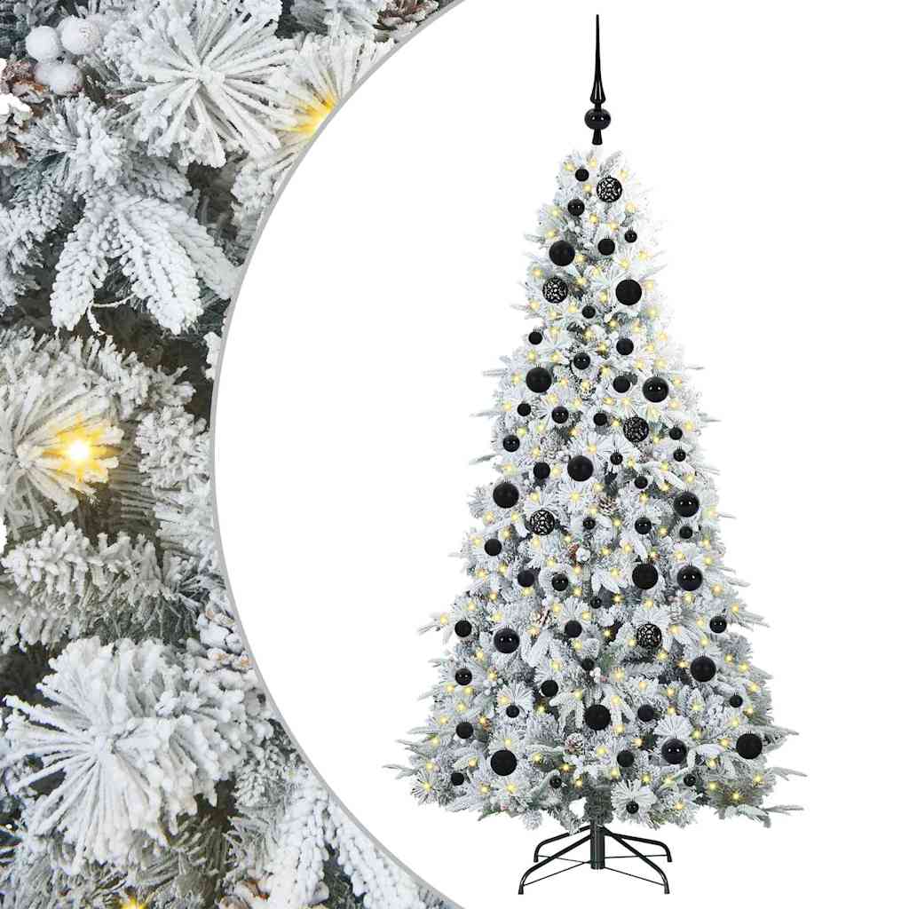 Artificial Hinged Christmas Tree White 180 cm PE and PVC