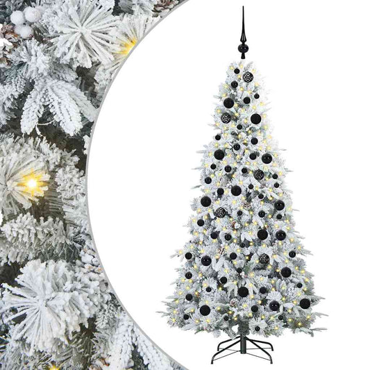 Artificial Hinged Christmas Tree White 180 cm PE and PVC