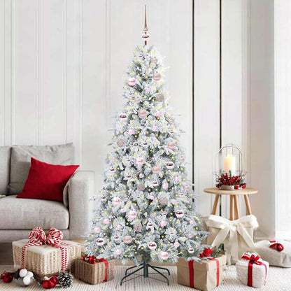 Artificial Hinged Christmas Tree White 180 cm PE and PVC