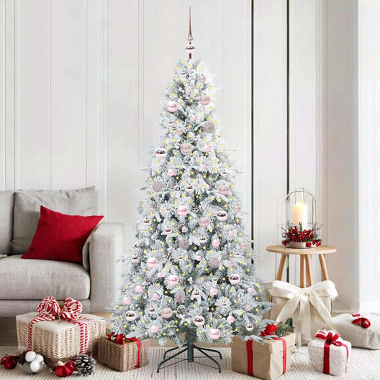 Artificial Hinged Christmas Tree White 180 cm PE and PVC