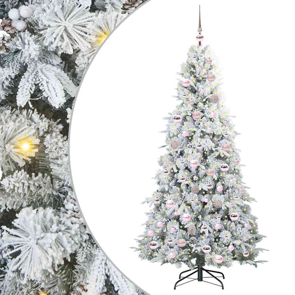 Artificial Hinged Christmas Tree White 180 cm PE and PVC