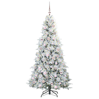 Artificial Hinged Christmas Tree White 180 cm PE and PVC