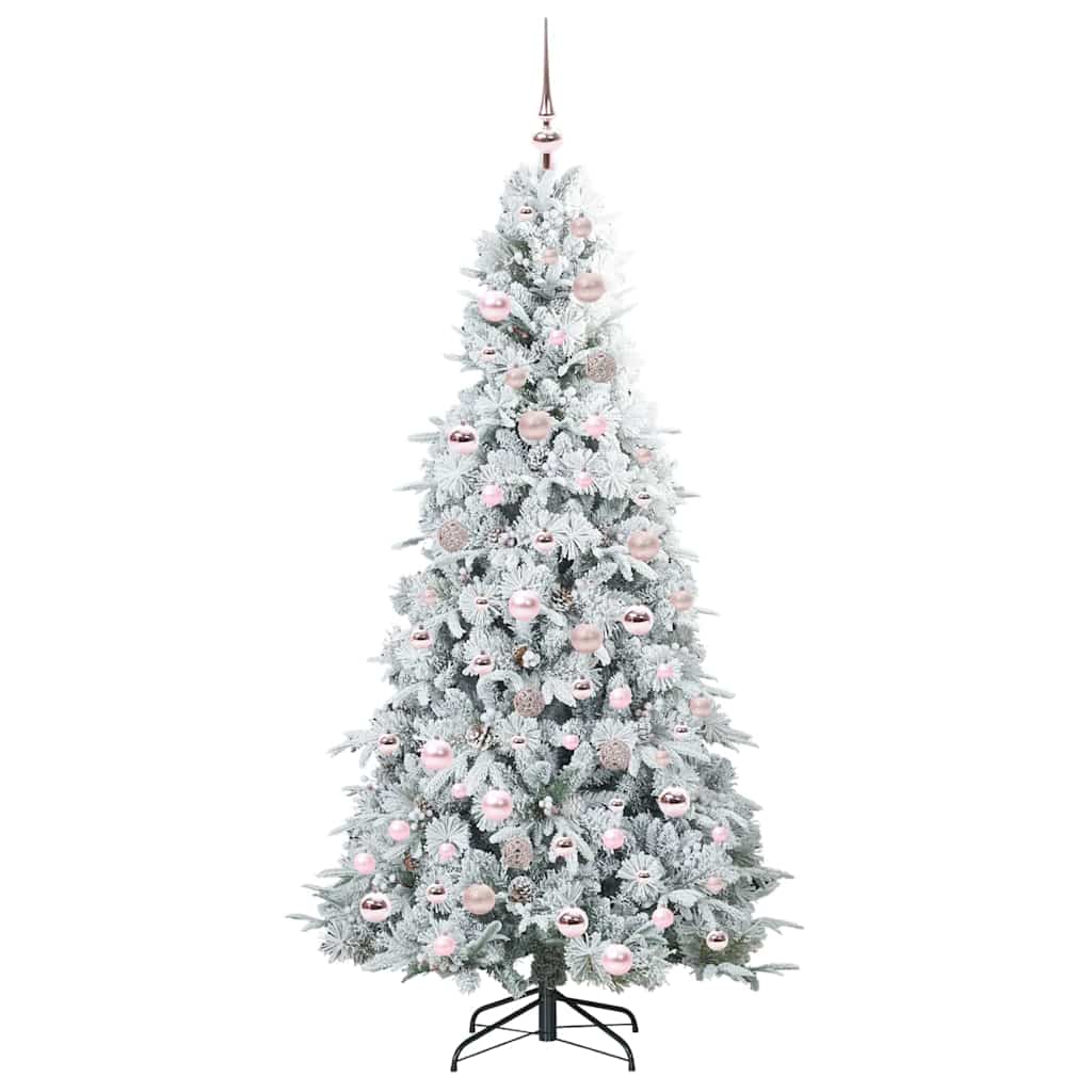 Artificial Hinged Christmas Tree White 180 cm PE and PVC
