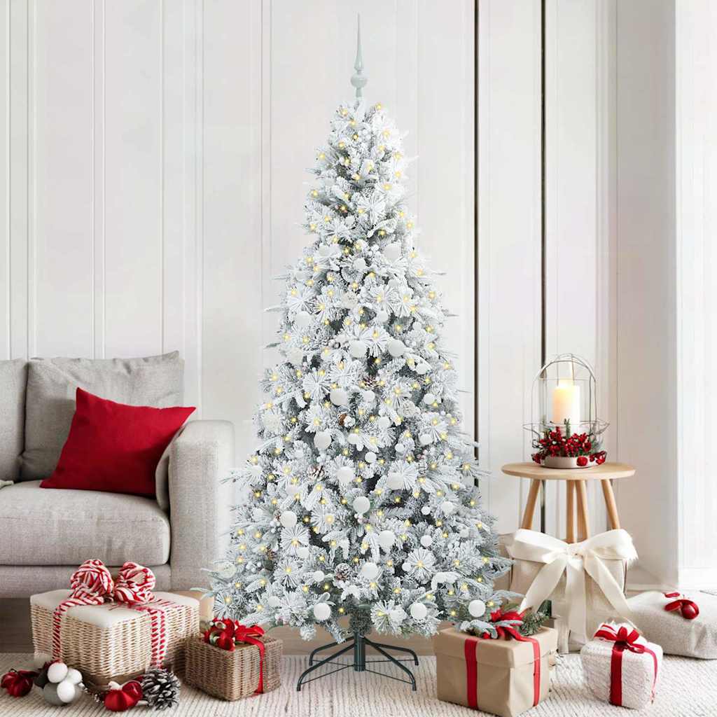 Artificial Hinged Christmas Tree White 180 cm PE and PVC
