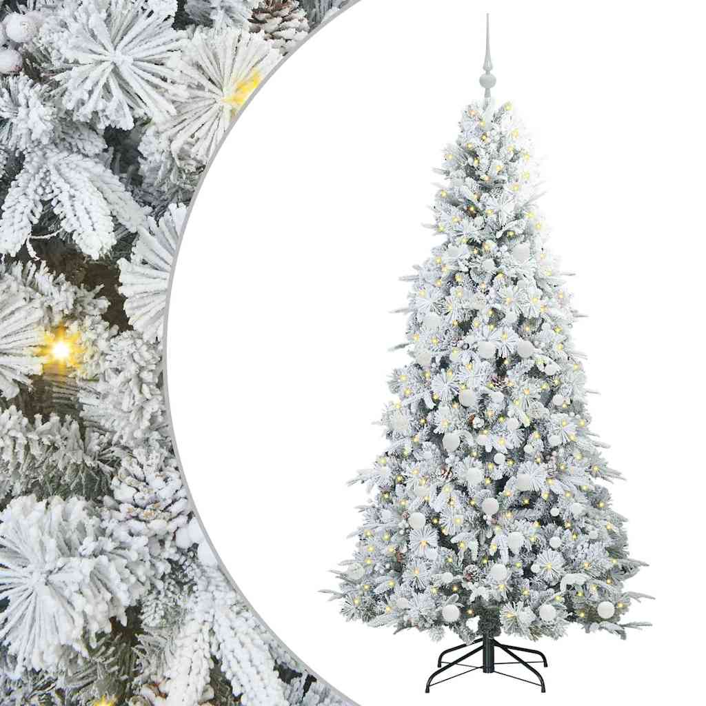 Artificial Hinged Christmas Tree White 180 cm PE and PVC
