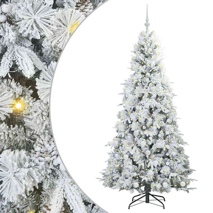 Artificial Hinged Christmas Tree White 180 cm PE and PVC