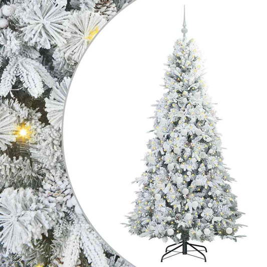 Artificial Hinged Christmas Tree White 180 cm PE and PVC