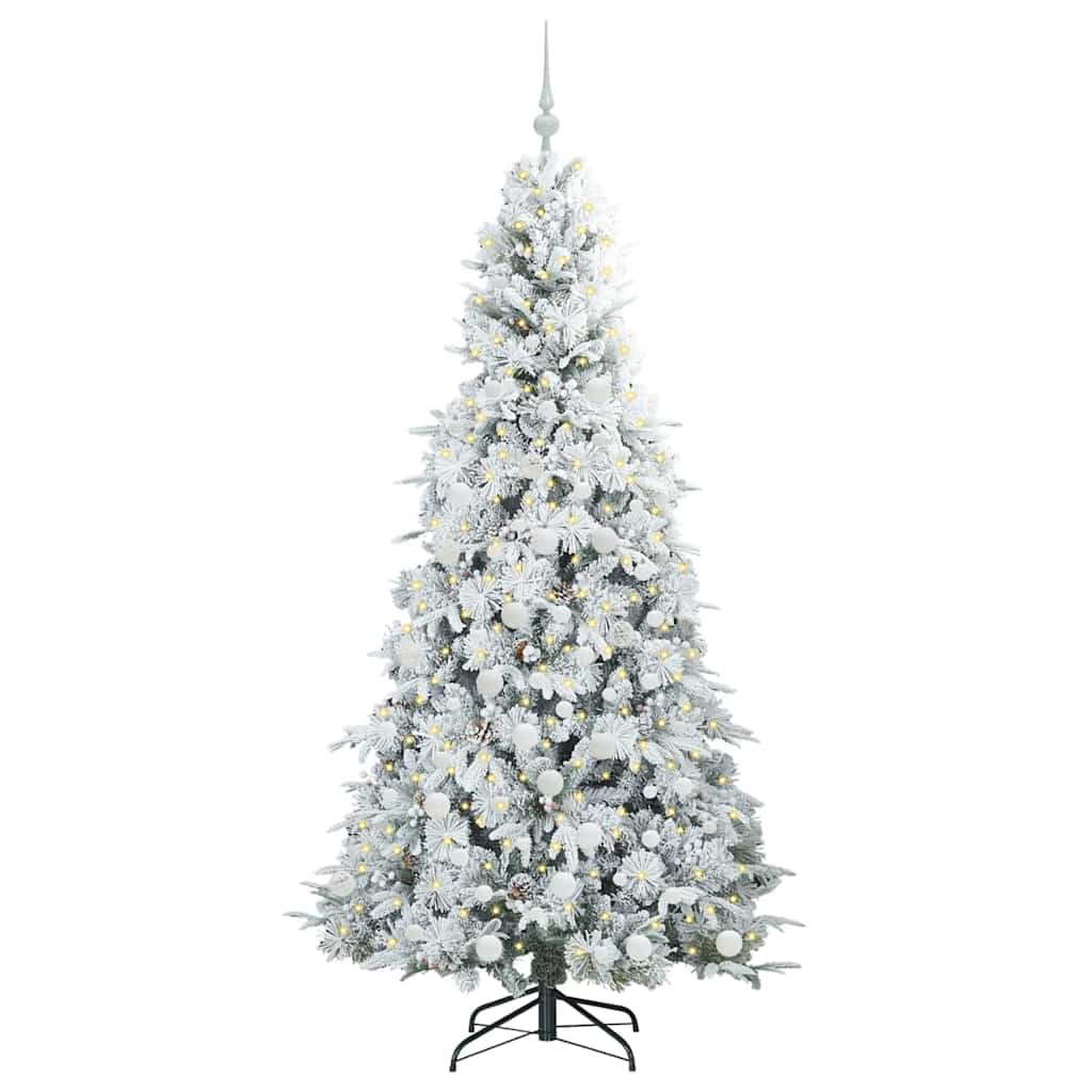 Artificial Hinged Christmas Tree White 180 cm PE and PVC