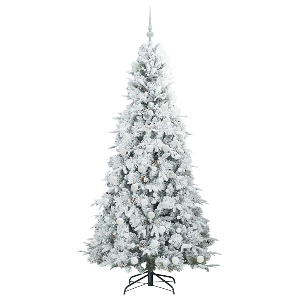 Artificial Hinged Christmas Tree White 180 cm PE and PVC