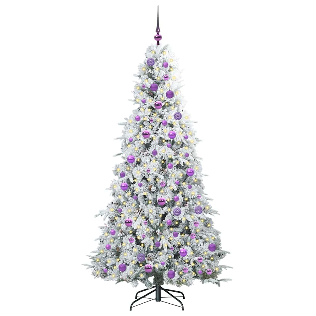 Artificial Hinged Christmas Tree White 180 cm PE and PVC
