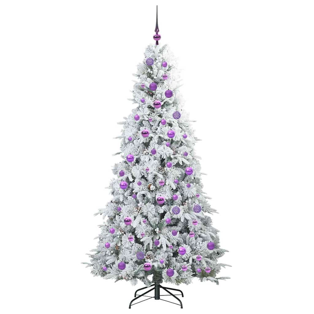 Artificial Hinged Christmas Tree White 180 cm PE and PVC