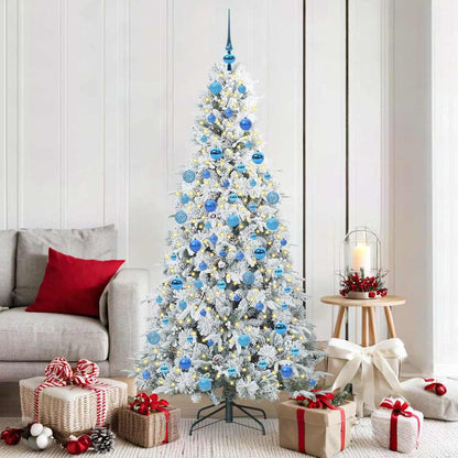Artificial Hinged Christmas Tree White 180 cm PE and PVC