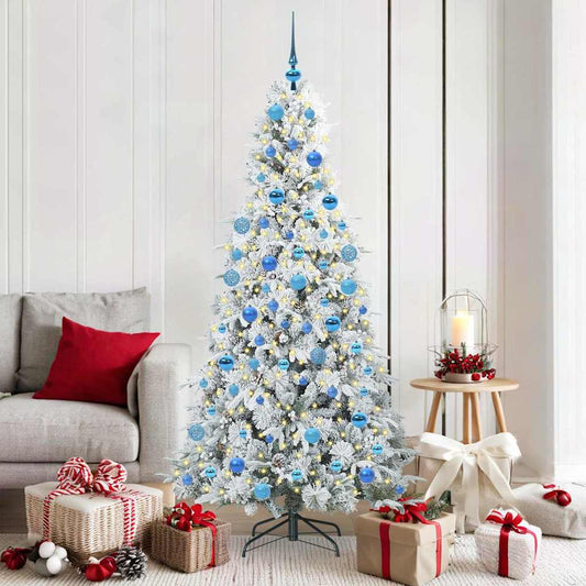 Artificial Hinged Christmas Tree White 180 cm PE and PVC