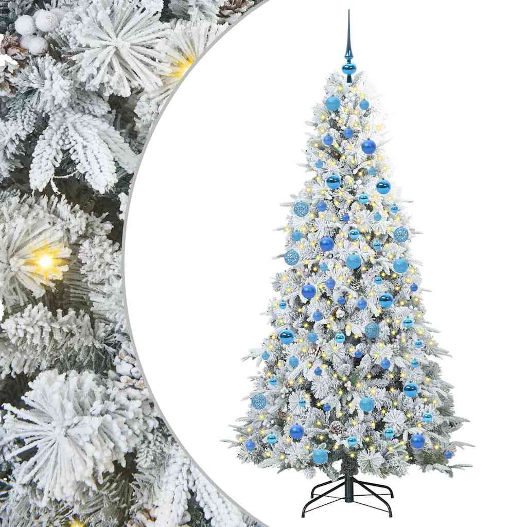 Artificial Hinged Christmas Tree White 180 cm PE and PVC