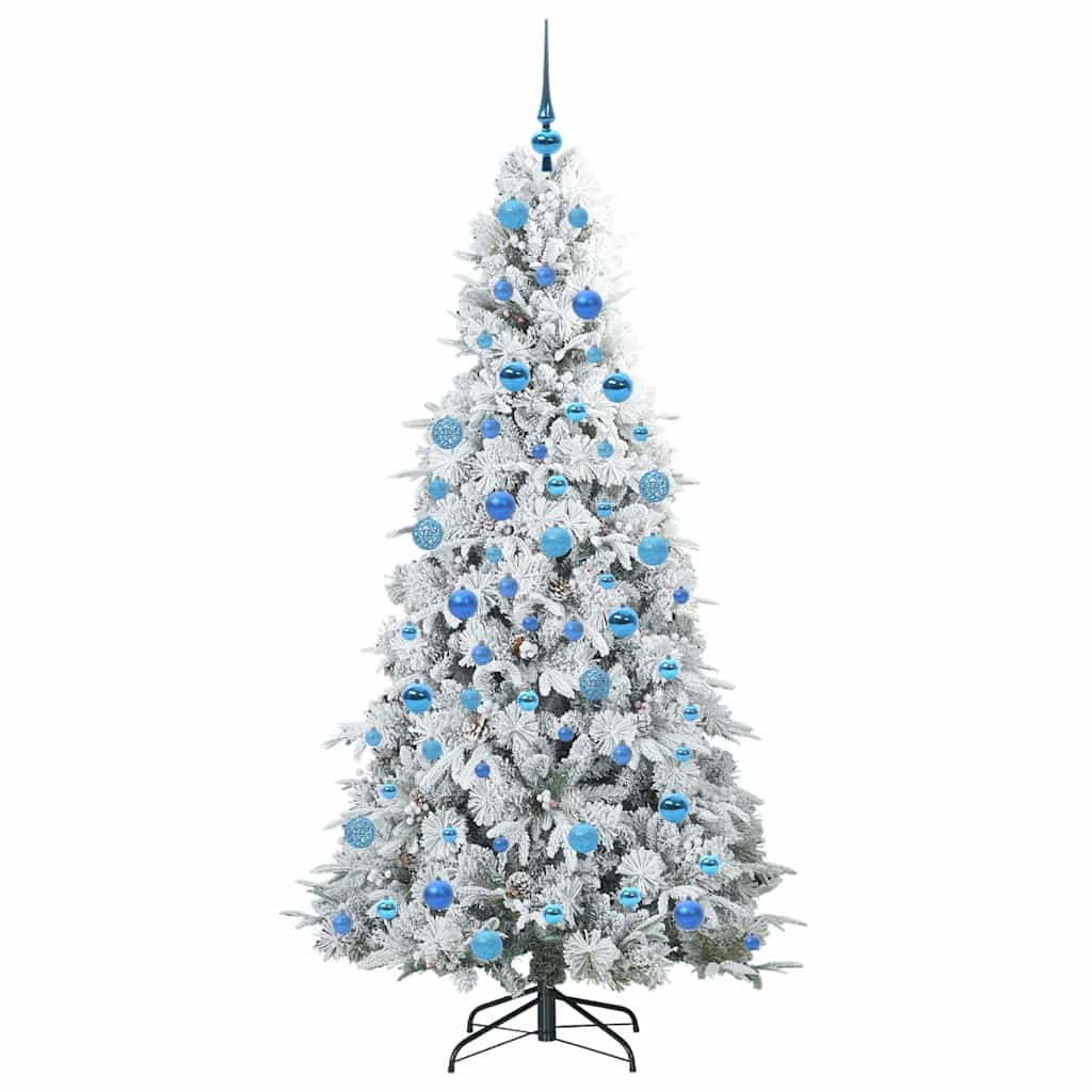 Artificial Hinged Christmas Tree White 180 cm PE and PVC