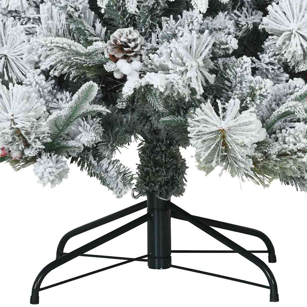 Artificial Hinged Christmas Tree White 210 cm PE and PVC