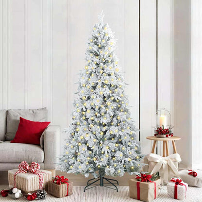 Artificial Hinged Christmas Tree White 210 cm PE and PVC