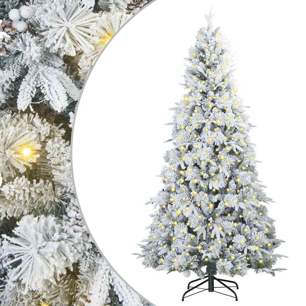 Artificial Hinged Christmas Tree White 210 cm PE and PVC