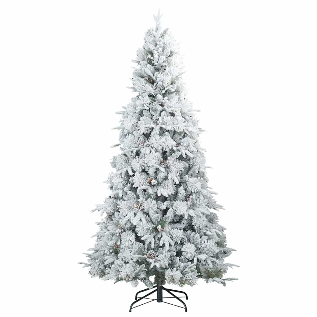 Artificial Hinged Christmas Tree White 210 cm PE and PVC