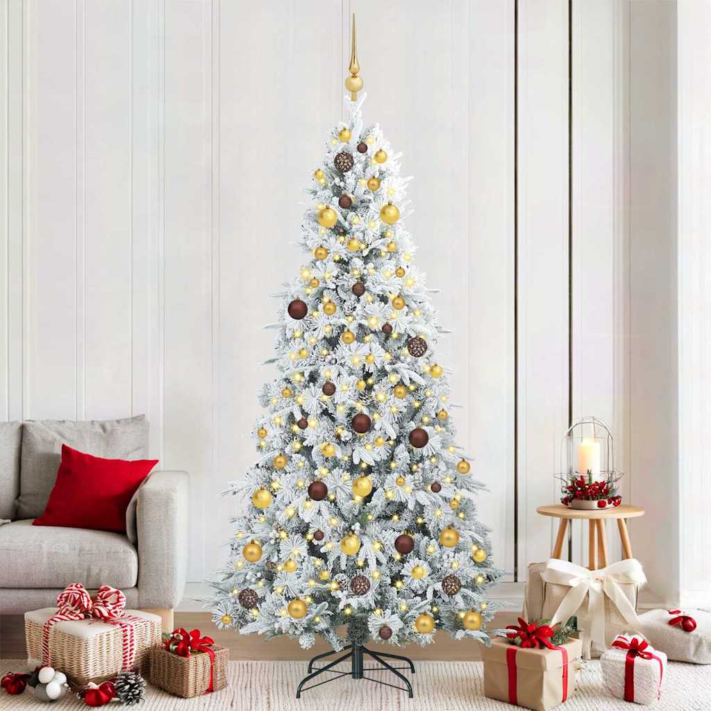 Artificial Hinged Christmas Tree White 210 cm PE and PVC