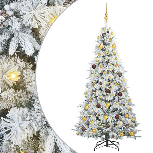Artificial Hinged Christmas Tree White 210 cm PE and PVC