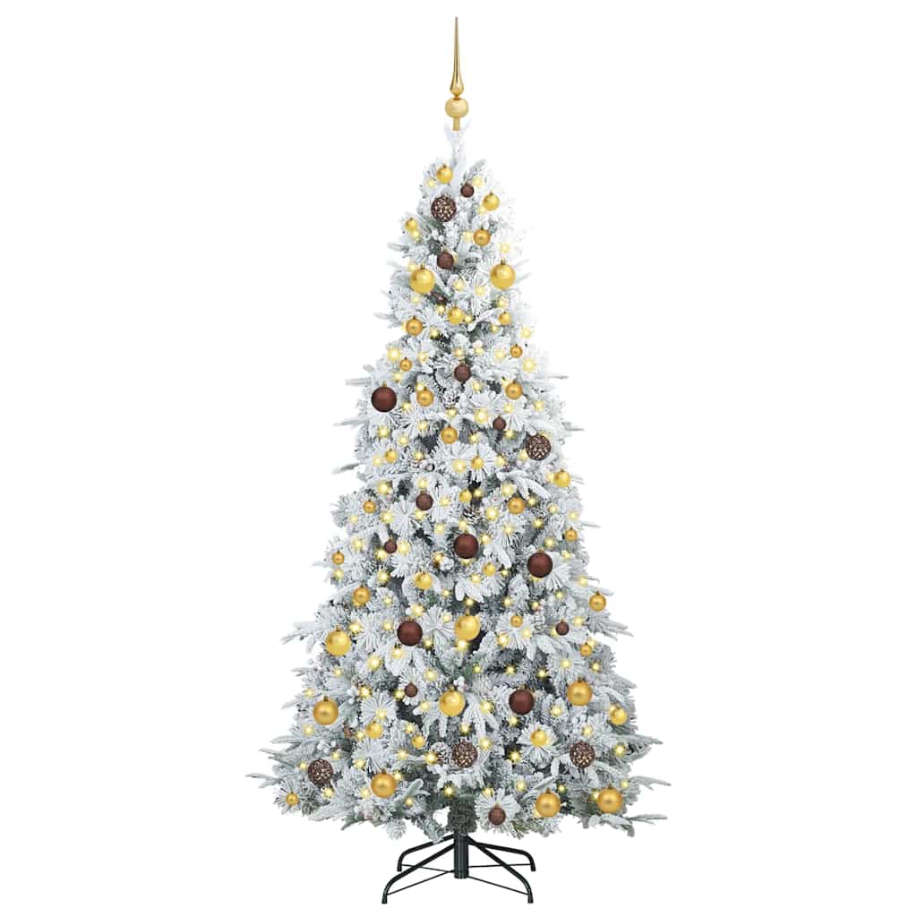 Artificial Hinged Christmas Tree White 210 cm PE and PVC