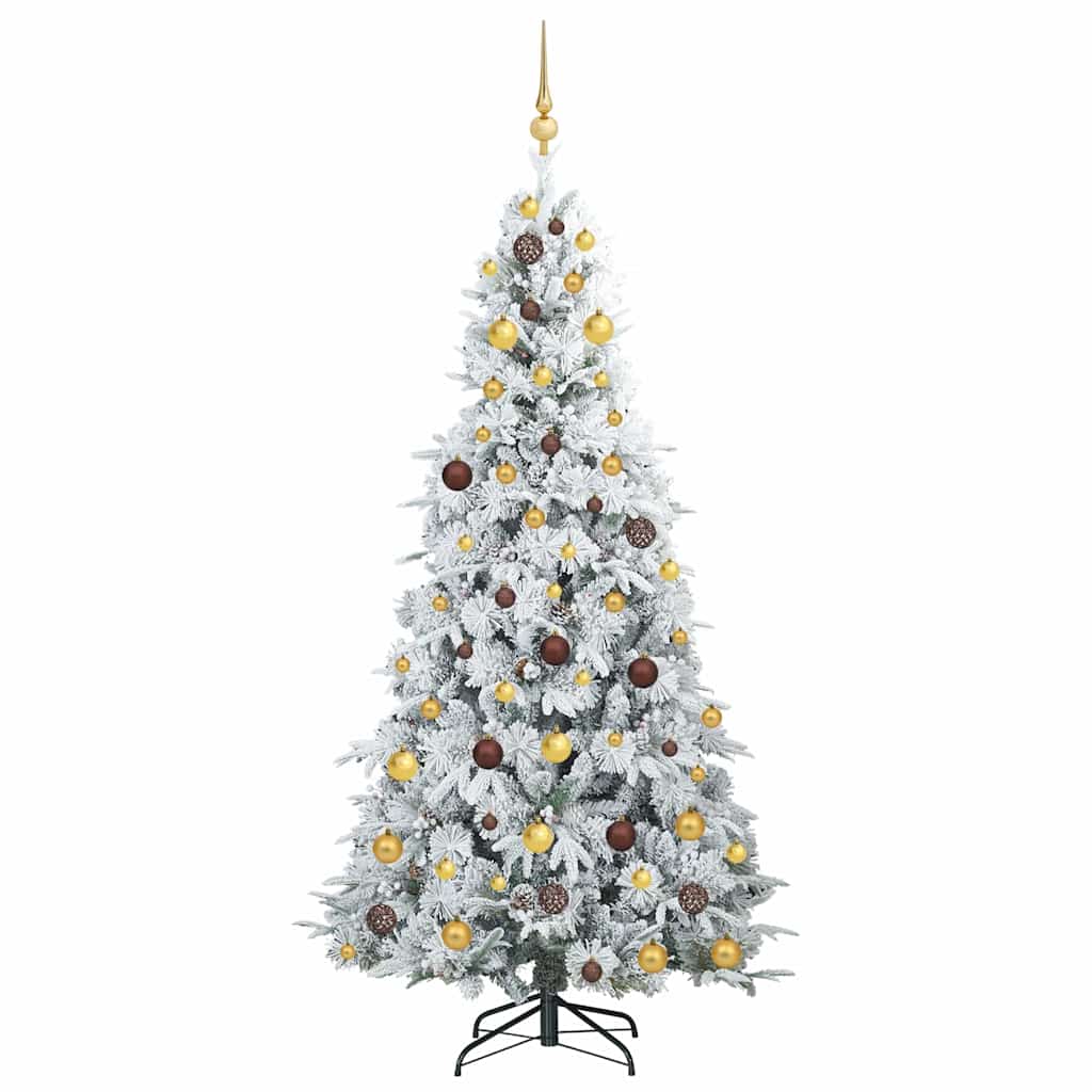 Artificial Hinged Christmas Tree White 210 cm PE and PVC