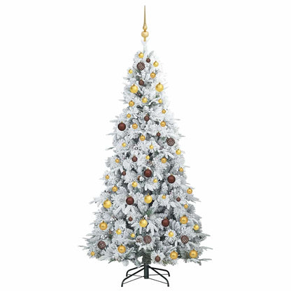 Artificial Hinged Christmas Tree White 210 cm PE and PVC