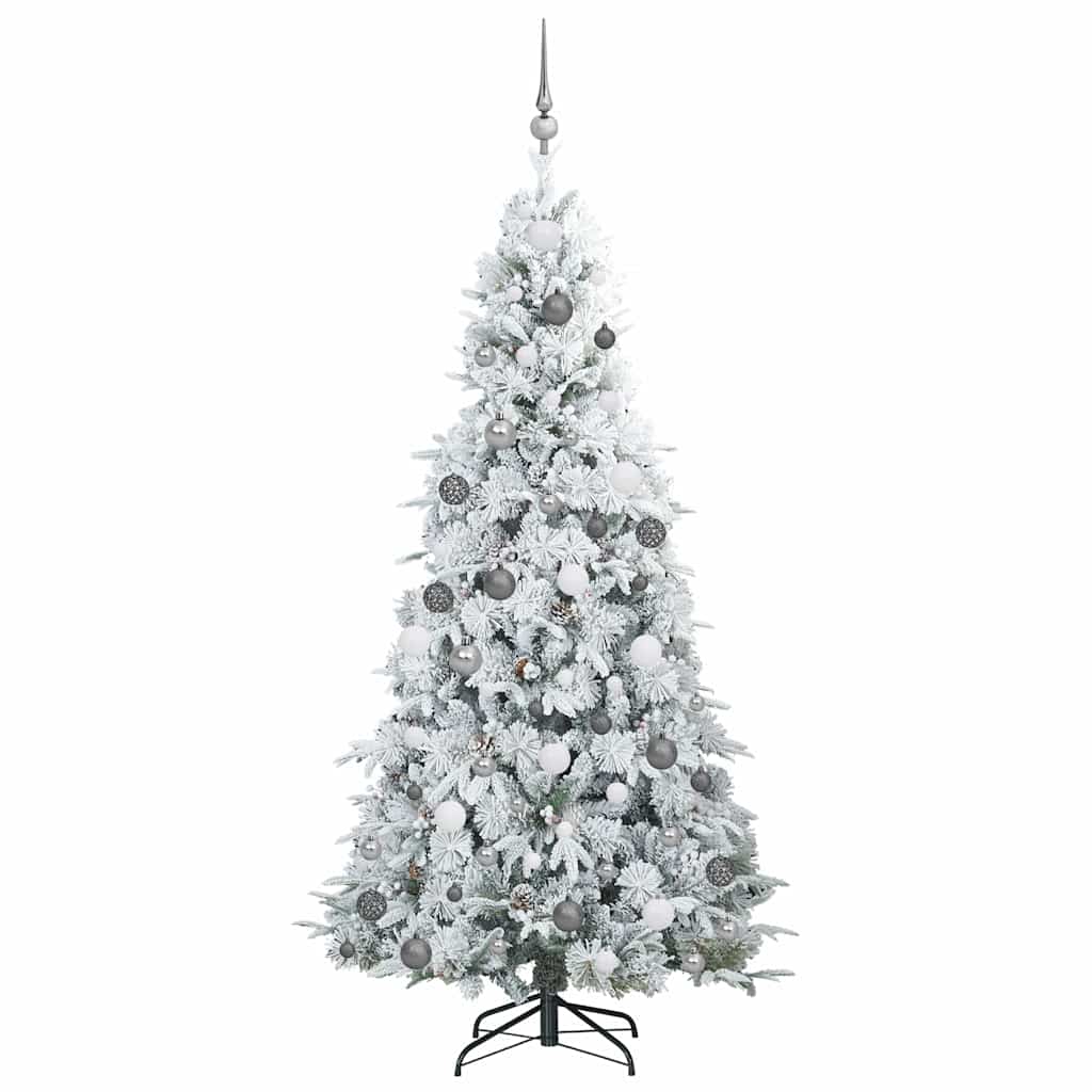 Artificial Hinged Christmas Tree White 210 cm PE and PVC