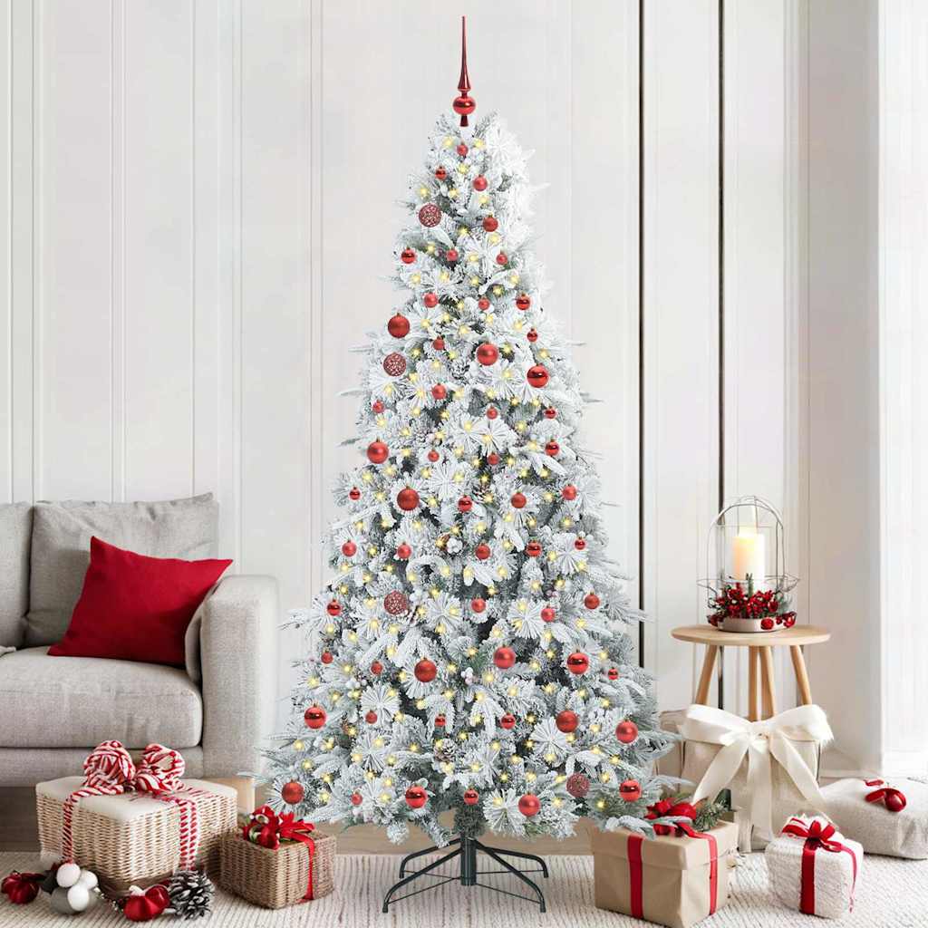 Artificial Hinged Christmas Tree White 210 cm PE and PVC
