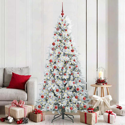 Artificial Hinged Christmas Tree White 210 cm PE and PVC