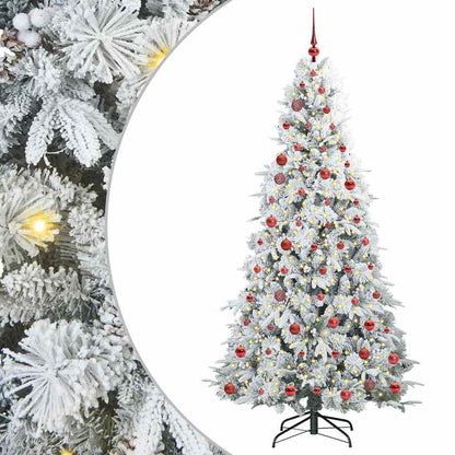 Artificial Hinged Christmas Tree White 210 cm PE and PVC
