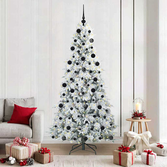 Artificial Hinged Christmas Tree White 210 cm PE and PVC