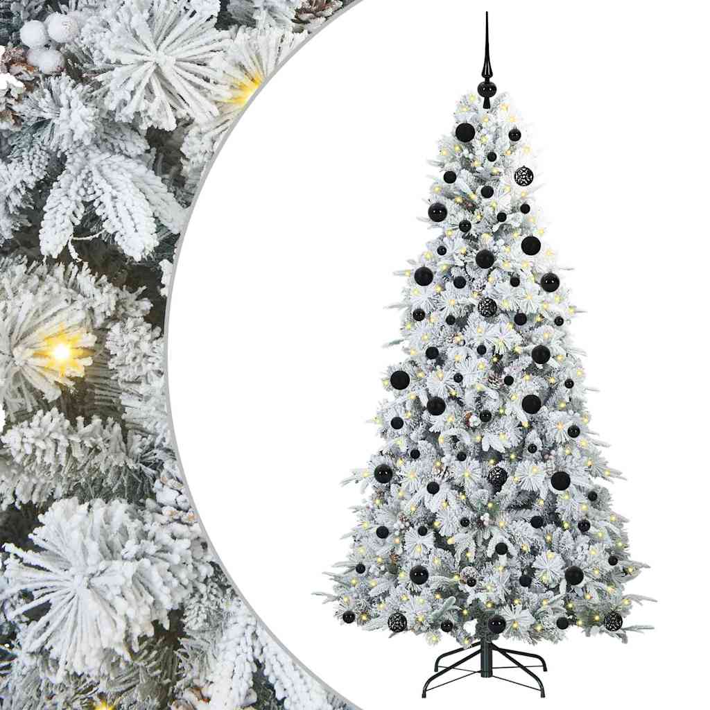 Artificial Hinged Christmas Tree White 210 cm PE and PVC
