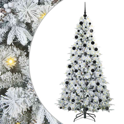 Artificial Hinged Christmas Tree White 210 cm PE and PVC