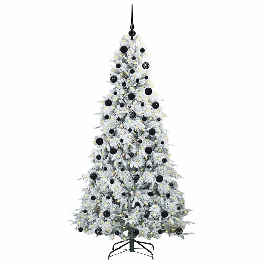 Artificial Hinged Christmas Tree White 210 cm PE and PVC