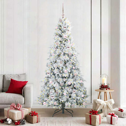 Artificial Hinged Christmas Tree White 210 cm PE and PVC