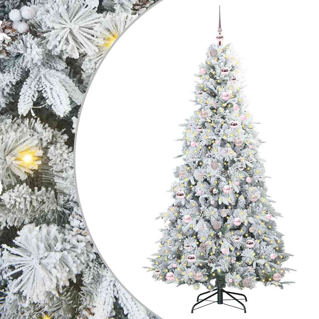 Artificial Hinged Christmas Tree White 210 cm PE and PVC