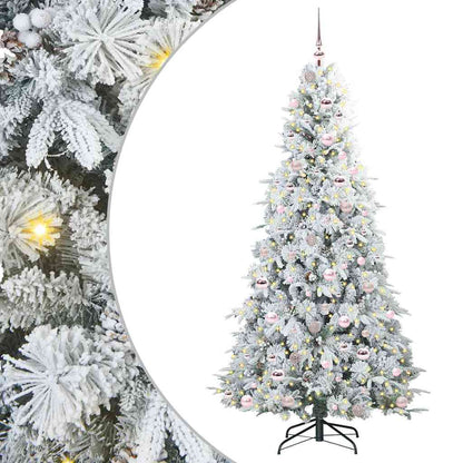 Artificial Hinged Christmas Tree White 210 cm PE and PVC