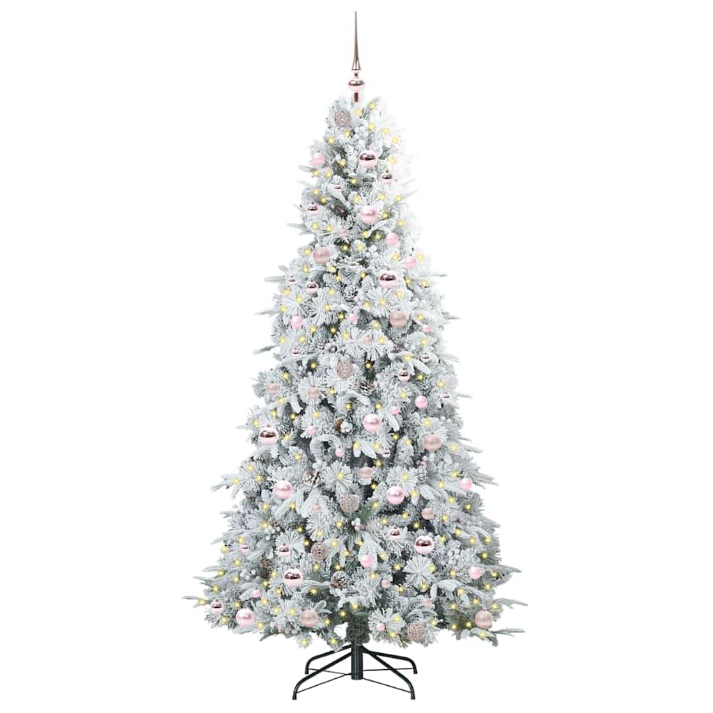 Artificial Hinged Christmas Tree White 210 cm PE and PVC