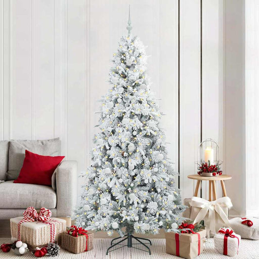Artificial Hinged Christmas Tree White 210 cm PE and PVC