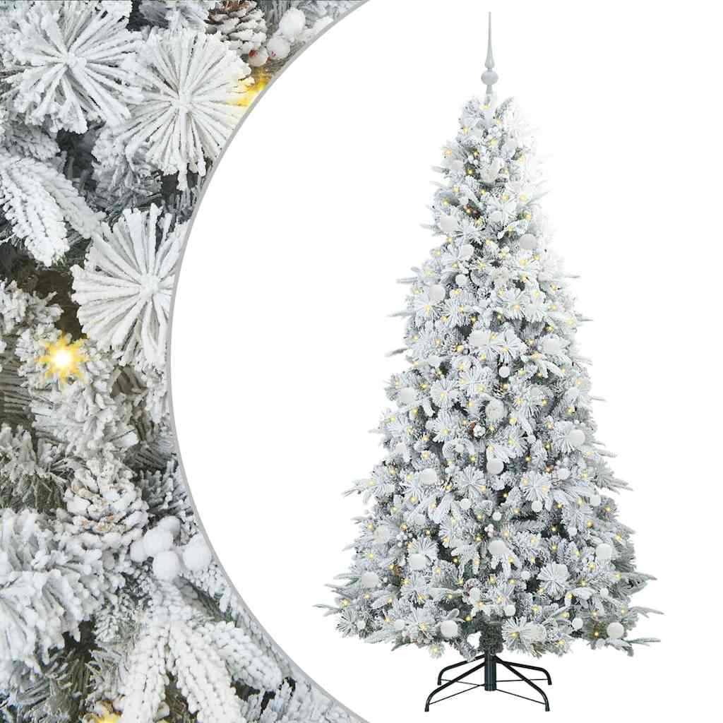 Artificial Hinged Christmas Tree White 210 cm PE and PVC
